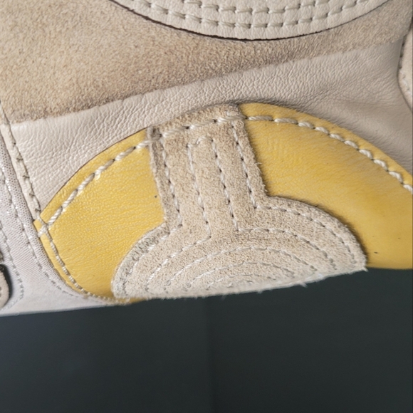 Coach Beige and Yellow Leather/Suede Tote - Picture 6 of 13